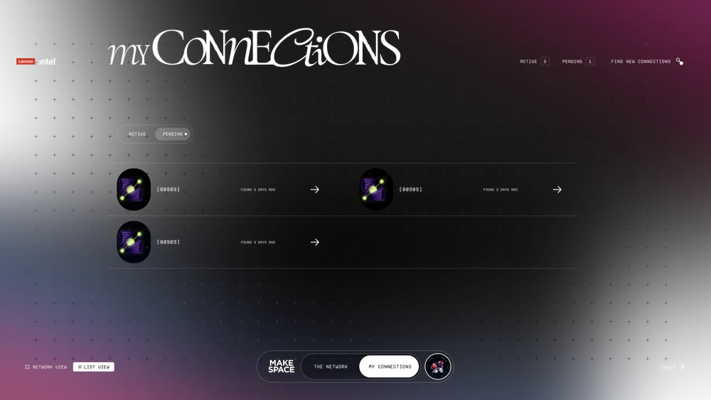 The My Connections dashboard